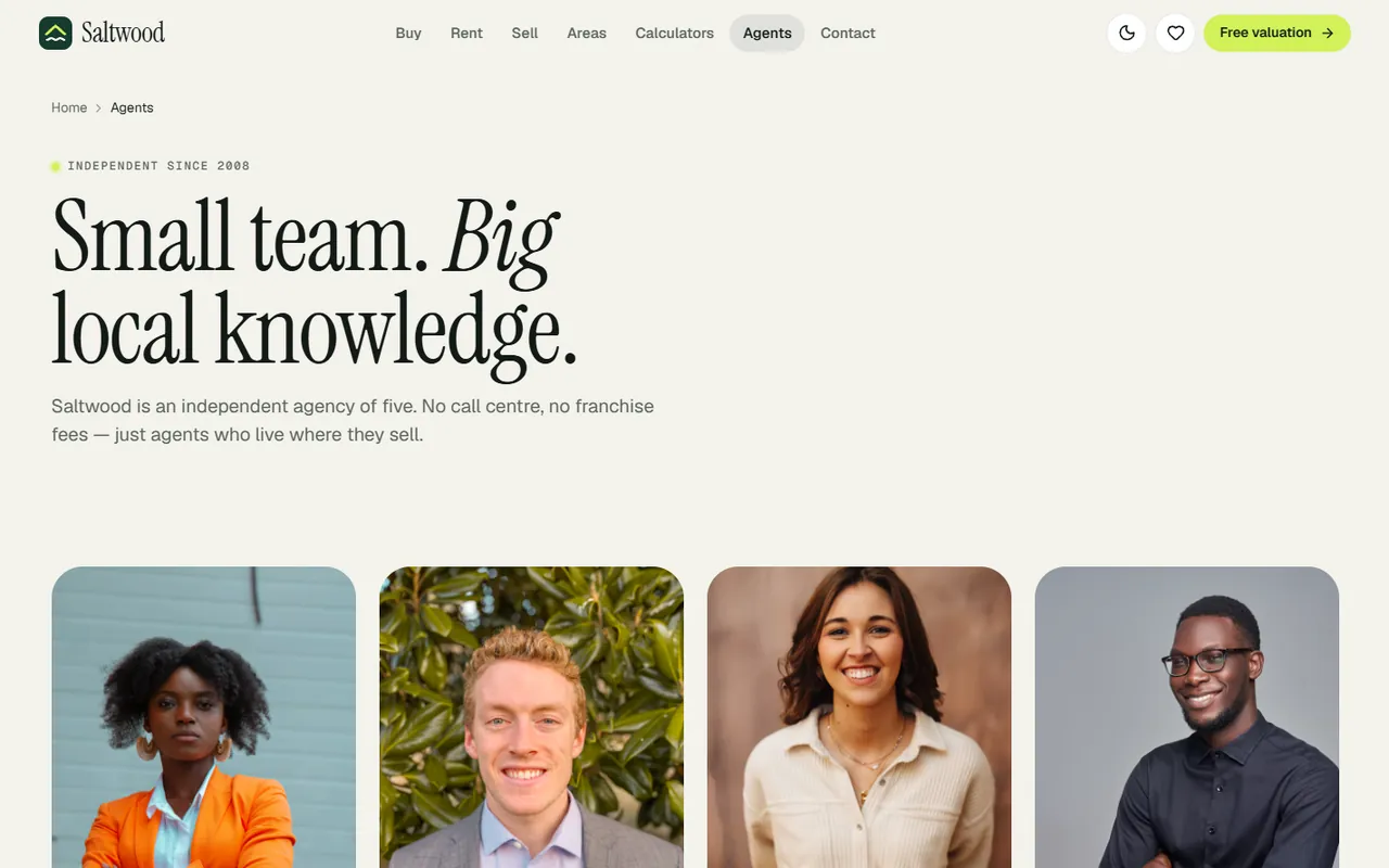 Saltwood Property Co. website, Agents page
